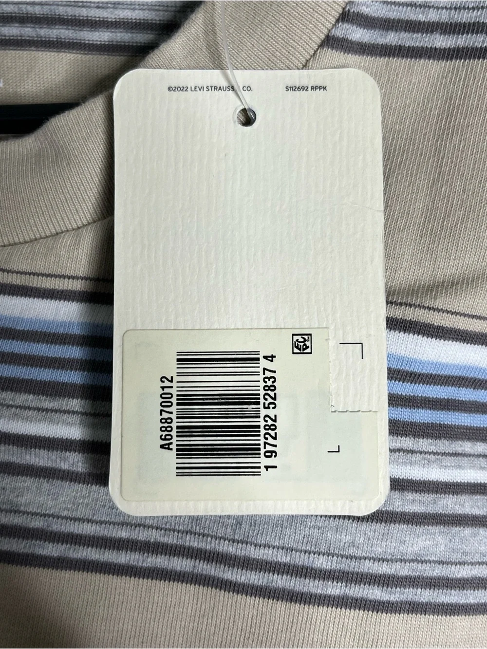 Levi's Beige & Light Blue Striped Long Sleeve Shirt